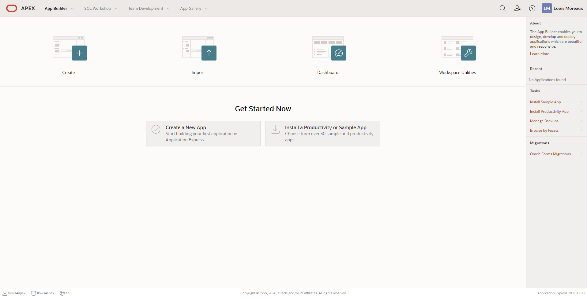 Choose Import Option Packaged App start installation